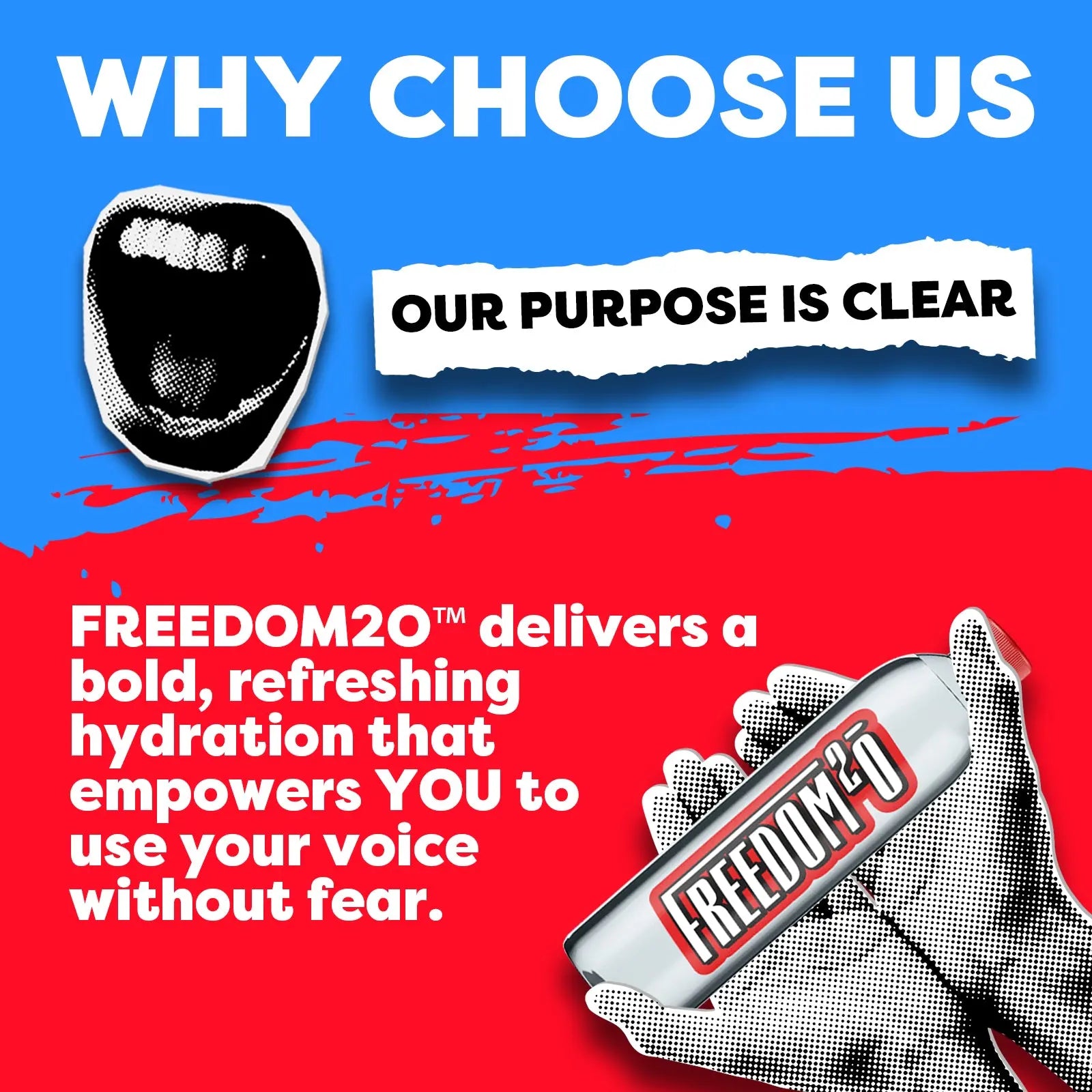 Freedom Water 16.9oz / 24 Pack / Bold Statement Labels Freedom2o